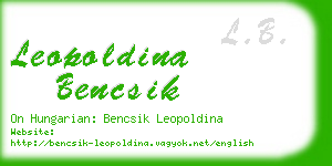 leopoldina bencsik business card